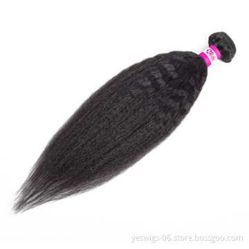 100% Cuticle Aligned Virgin Brazilian Yaki Style Hair One Bundle 10A Quality Mink Brazilian Human Hair Extensions Kinky Straight